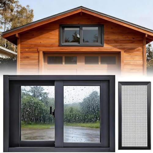 Svart aluminium glidande källarersättningsfönster – okrossbart skjutreglage för badrum, kök, skjul, garage – 53 cm x 53 cm hållbar och snygg design
