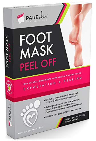 [ 2 Pack ] Foot Peel Mask - Cracked Heels Repair for Dry Callus Dead Skin - Exfoliating Peel Remover for Baby Soft Feet