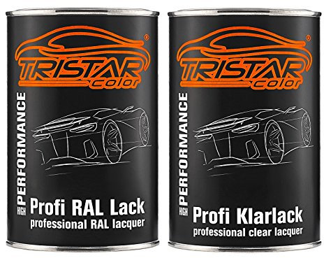 TRISTARcolor RAL 1036 Perlgold Perl Pot de peinture automobile satinée, vernis clair inclus 2 litres / 2000 ml