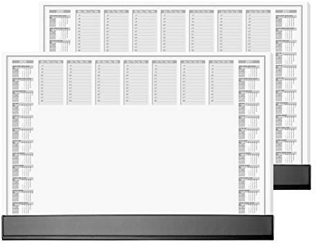 SIGEL HO365/2 Papier-Schreibunterlage mit Schutzleiste, ca. DIN A2 - extra groß, 2-Jahres-Kalender 2020 2021, 40 Blatt, 2er Pack
