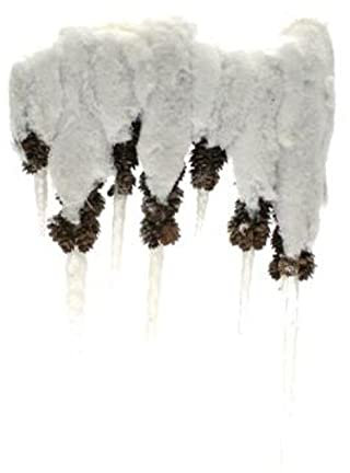Steccato natalizio con neve e ghiaccio 30 cm - colore marrone - addobbo decorazione natale