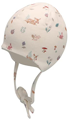 Sterntaler Baby Mädchen Beanie Baby Beanie Rehkitz Mütze - Beanie Baby, Kinderbeanie, Babymütze - aus Baumwolle mit Bindeband - beige, 37