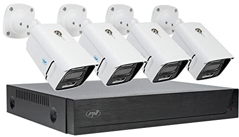 PNI House IPMAX POE 3 video surveillance kit, NVR with 4 POE ports and 4 cameras with IP 3MP, outdoor, Power over Ethernet