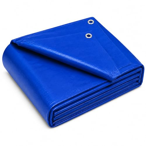 3 x 4 m Blue Heavy Duty Tarpaulin Waterproof Cover Tarp Ground Camping Sheet Tent