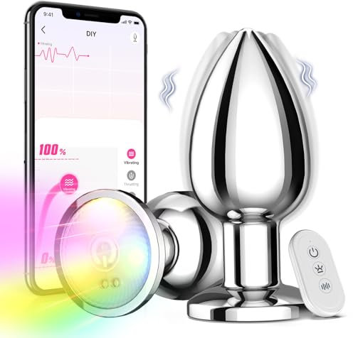 Analplug# für Frauen Vibration für Frauen, Anal Vibrator Buttplug mit APP Sex Spielzeug für die Frau, Regenbogen-LED 9 Modi Analplug mit Fernbedienung Analvibratoren Frau Kleiner Anal Plug Sex Toys