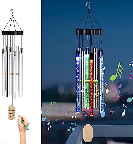 LED Außen Solarleuchte Garten Solar Windspiele Lichter Wasserdichte Hängelampe Farbwechsel Windglocke für Draußen Gartenlampe Deko Außenbereich Sensorlampe für Terrasse Deck Balkon Terrasse Hof Wege
