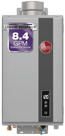 Rheem RTG-84DVLP-3 High Efficiency Non-Condensing Indoor Tankless Liquid Propane Water Heater 8.4 GPM, 180,000 BTUs