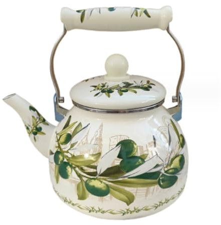 Teekessel Wasserkessel Wasserkocher, Dekorative Teekanne, Getränke-Wasserkrug, Emaille-Teekocher, Blumen-Teekessel, Teekessel Mit Blumenmuster Teekessel für alle Kochplatten