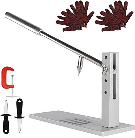 SHRIGM Macchina per sgusciare Le ostriche, Strumento per sgusciare Le ostriche - Macchina per Aprire Le ostriche. Apriscatole per vongole,Apriscatole di vongole e crostacei con Clip a G, Guanti, 2