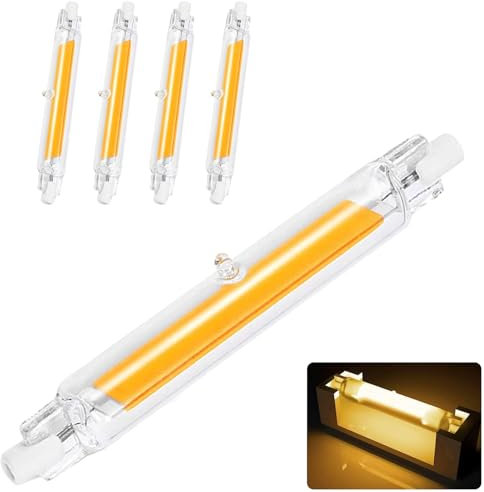 Hsientpe R7S LED 118mm Dimmbar,20W R7S LED Ersatz für 200W Halogen Leuchtmittel,R7S LED Stab Warmweiß 3000K 2000LM,Kein Flackern，360°Abstrahlwinkel,4er Pack