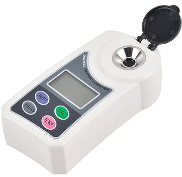 Honig-Refraktometer Digitales Brix-Refraktometer Flagfront Brix-Messgerät Refraktometer Automatische Temperaturkompensation Brix-Refraktometer 0,0-55% Brix-Zuckertester 0,2 Brix-Genauigkeit Hohe Präz