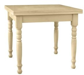 Vicentini arreda TAVOLO ALLUNGABILE ROUND IN LEGNO SHABBY CHIC, GAMBE TORNITE, AVORIO ANTICATO (90x90 (180x90))