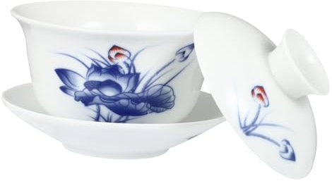 Cabilock Set di Tazze di Porcellana Zuppiera in Stile Cinese Tazza da Tè Tazza da Tè in Ceramica Set di Tazze da Tè Decorative
