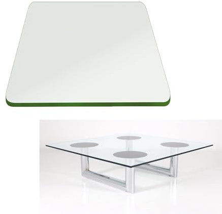 SXKJQER Glasplatte Rechteckig/Eckig Transparent - Glasscheibe Aus Gehärtetem Glas 8mm Dick - Tischplatte Aus Sicherheitsglas Glas - Ideal Als DIY Glastisch Tisch Glas Platte(45x45cm)
