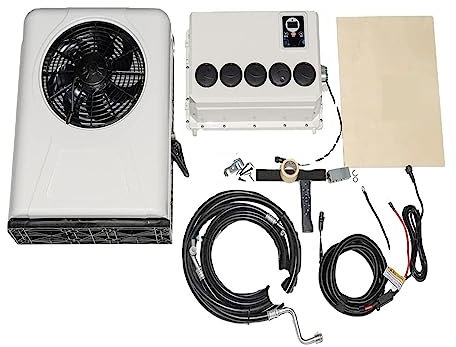 Climatiseur Pour Voiture Climatiseur Split de voiture électrique, climatisation de stationnement 12V 24V for camping-car de camping-car de camion de RV(A Set of AC 12V)