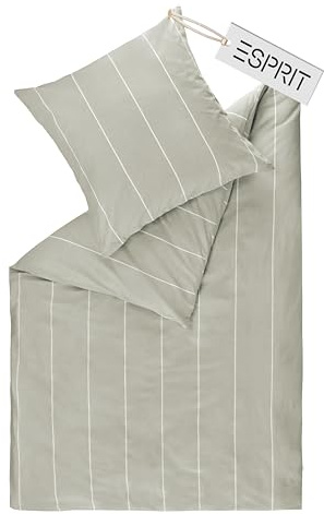 Esprit Home Premium Bettwäsche 135x200 Baumwolle Grau 2tlg - Bettwäsche-Sets 2teilig bestehend aus 1 Bettwäschebezug 135x200cm - inkl. 1 Kopfkissenbezug 80x80cm - Öko-Tex Zertifiziert