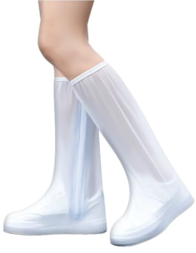 Ianulus Copriscarpe Pioggia Overshoes Scarpe Impermeabili Per Uomini Donne, Copriscarpe Impermeabili, Sovrascarpe Riutilizzabile per Pioggia Neve o Fango (Bianco, 35-36)