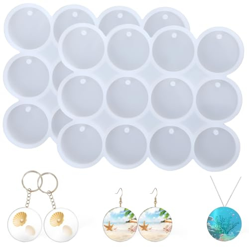 24 Stück Epoxidharz Silikonformen, Epoxidharz Formen, Epoxidharz Schmuck, Schlüsselanhänger Silikonformen Epoxidharz, Silicone Mold, Epoxidharz Formen Schmuck, Resin Mold