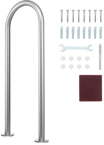 VEVOR Corrimano per Piscina 915 x 330,2 mm Ringhiera per Piscina in Alluminio con Piastra di Base per Piscine Interne Esterne, Ringhiera di Sicurezza Piscine, Maniglione Antiruggine con Accessori