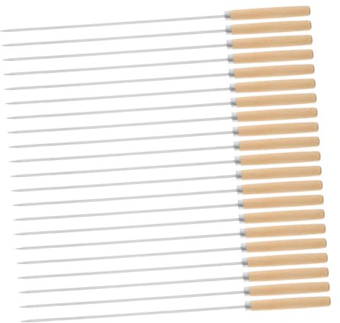 Ciieeo Ustensile De Barbecue En Acier Inoxydable - 50 Brochettes Pour Grillades Brochettes À Kebab Avec Manche En Bois Confortable