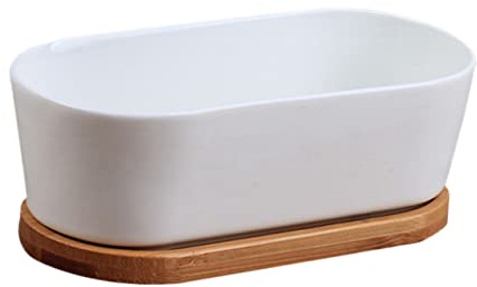 CAXUSD Maceta Cerámica Rectangular para Suculentas y Cactus Ideal para Jardinería De Interiores
