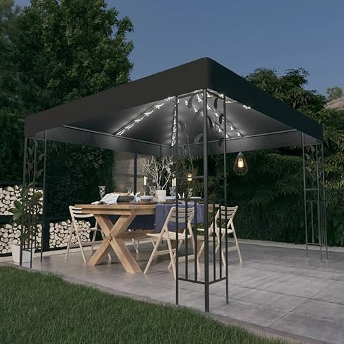 Xichuzi Pavillon, Faltpavillon, Pergola, Partyzelt, Standmarkise, Garten Pavillion, Sonnenzelt, Grillpavillon, 3x3 m Anthrazit