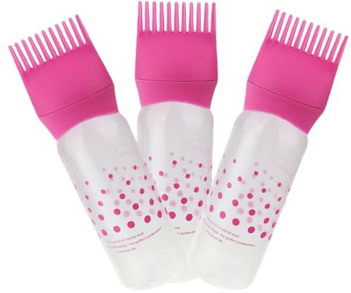 CALLARON 3piezas Botella De Limpieza Seco Con Peine Aplicador Para Raíces Botella Para Aceite De Tinte Para Cabello Para Teñir El Cabello
