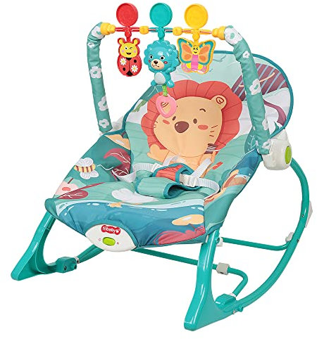 Babyschaukel, Schaukelwippe, 3 Geschwindigkeitsstufen, Musik, Blau