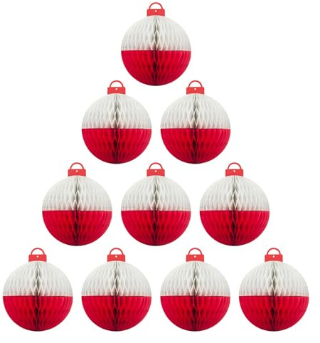 10 adornos de esfera de papel Bobber con temática de pesca, para fiestas y eventos, mesa y decoración de techo