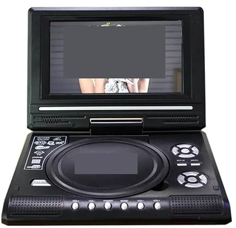 MKHFP Reproductor de DVD de Viaje, Reproductor de DVD portátil for Coche de 9,8 Pulgadas, Reproductor de CD VCD, Reproductor de TV, Adaptador de Radio USB, Compatible con recepción de Radio FM