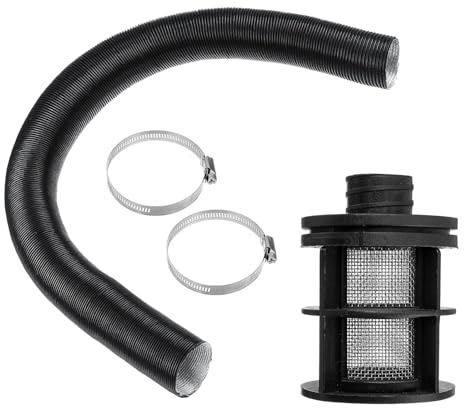 Inscrip Luftansaugfilterrohr-Kit, 25mm Luft-Diesel-Heizungs-Ansaugfilter-Schalldämpfer + Ansaugkanalrohr-Stretchlänge 64cm + 2 x Clips, kompatibel mit Webasto Eberspacher, PKW LKW Diesel-Standheizung