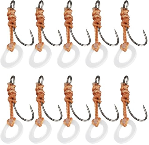 Be In Your Mind 10 vorgebundene Haken ohne Widerhaken mit 5 mm Haarvorrichtung zum Karpfenangeln