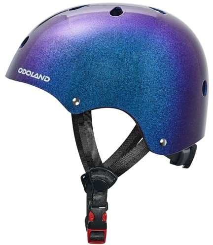 Odoland Kinder Fahrradhelm, leicht Radhelm für Jungen und Mädchen 2–10 Jahre, Skaterhelm 48–55 cm verstellbar & atmungsaktiv Kinderhelm für Radfahren Skaten Scooter