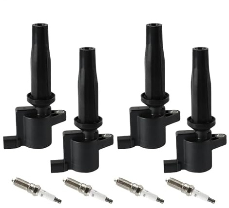 Autozündspulen Für Ford Für Focus 2,0 L L4 2005-2011 4Pcs Zündspulen + Iridium Zündkerzen Zündmodul