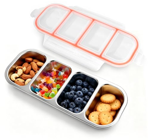 Fiambrera Infantil, Lunch Box, Fiambrera Acero Inoxidable 304, Capacidad de 500 ML, para Almacenar Dulces, Especias, Frutos Secos y Verduras, Opbergdoos