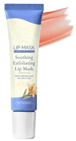 Soin pour les Lèvres Exfoliant,Gommage Levre,Masque Baume pour les Lèvres & Gommage pour les Lèvre - Masque de Nuit pour les Lèvre,Soothing Exfoliating Lip Mask,Hydratation et Adoucissant (1pc, 15g)
