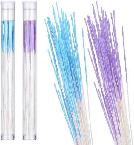 Lot de 360 fils de nettoyage jetables pour trou d'oreille pour filles, femmes, hommes, outil de nettoyage pour trou d'oreille pour homme et femme (160 pièces/tube, rose) (bleu/violet)