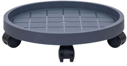 Ronyme Supporto per Piante con Ruote, Supporto per Pallet, Carrello per fioriera, Vassoio Rotondo per vasi di Fiori Resistenti per Alberi in Vaso da Giardino, Diametro 39 Cm