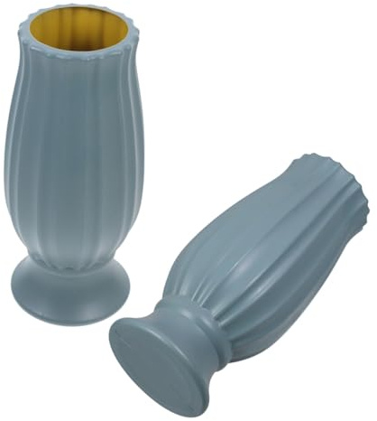 Kichvoe Jarrones para Tumbas de Cementerio 2 Piezas, Porta Flores Funerario Resistente Intemperie, Color Verde Claro, Jarrones Amplia Capacidad para Flores Artificiales y Naturales,