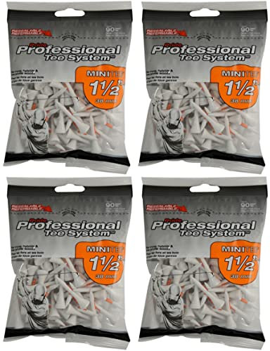 Pride Professional Tee System Mini Golf Tee 1 1/5,1 cm 90 Zählen Weiß/ORG (4er Pack)