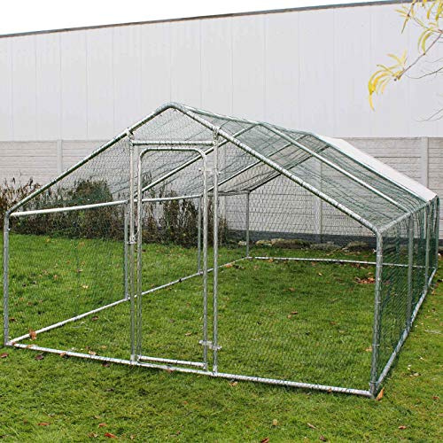 Wiltec Utomhusinhägnad, voljär, hönshus, kaninstall, smådjursinhägnad, 2 x 3 x 2 m (L x B x H), soltak