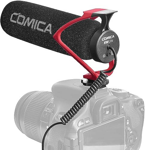Comica CVM-V30 LITE R - Micrófono universal para cámara de vídeo, condensador direccional
