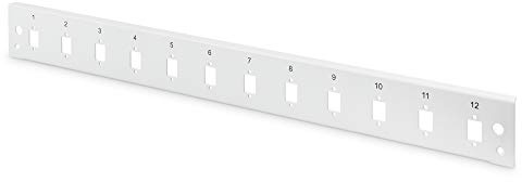 DIGITUS LWL Spleißbox Frontblende - Glasfaser Patch-Panel - 12x LC DX, SC SX, E2000 SX - 19-Zoll 1HE , Schnellverschluss
