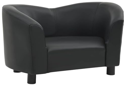 vidaXL Hundesofa Schwarz 67x41x39cm Kunstleder Hundecouch Hundebett Haustier