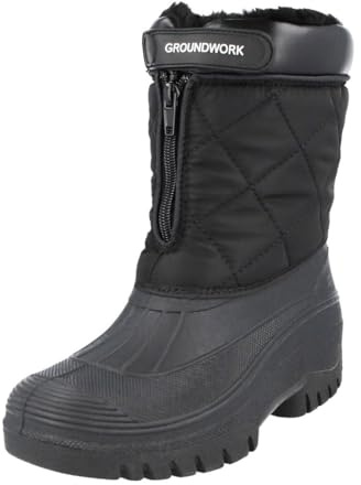 Groundwork LS87 Womens Muckers Mukker Stable Winter Waterproof Lined Snow Boots (Black Sz, 5 UK, Numeric_5)