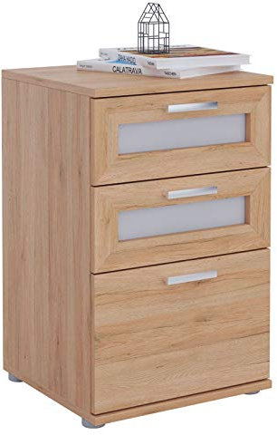 CARO-Möbel Nachttisch für Boxspringbetten Nachtschrank Nachtkommode MARIKE in San Remo, mit 3 Schubladen