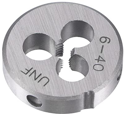 sourcing map Terraja, Terrajas de Roscar Métricas #6-40 UNF, Terraja Redonda 20mm Diámetro Exterior, Troquel para Roscar de Aleación de Acero
