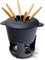 Bonvivre© Cast Iron Fondue Set for 6 People, 1 Litre, 13-Piece Fondue Set with Burner and 6 Forks, with Enamel Coating - Suitable for Cheese Fondue, Chocolate Fondue, Meat Fondue, Vegetable Fondue