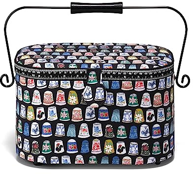Prym 612651 Nähkorb L oval Thimbles, schwarz