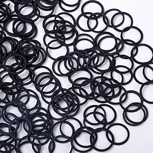 Pack of 600 Pièces Mini Bandes de Caoutchouc Élastique Soft Elastic Bands Noir pour les cheveux des enfants,coiffure de mariage et Plus(Noir)